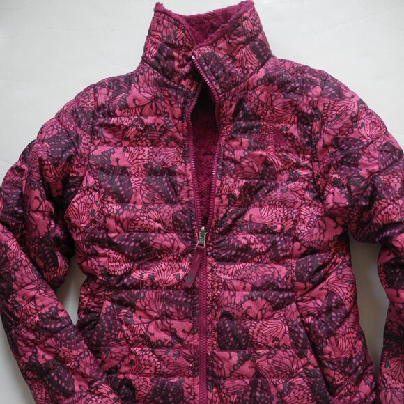 The North Face Mossbud reversible sherpa puffer jacket coat 10 12 EUC - Picture 1 of 3
